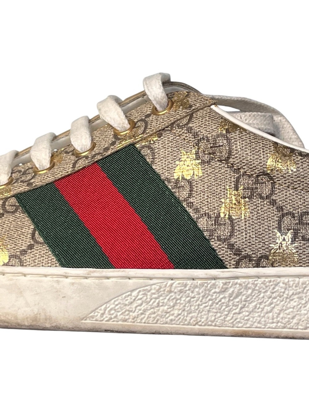 Gucci Ace GG Supreme Monogram Canvas Bees Sneaker Sz 10 1/2 UK / 11-11.5 US - Picture 8 of 16